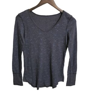 Free People We the Free Long Sleeve Floral Thermal Print Top Shirt Size XS